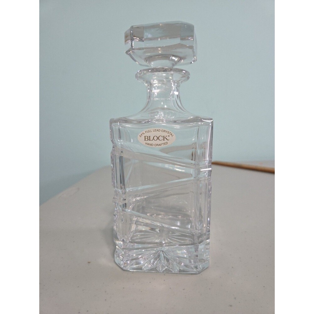 Rare Vintage Polish Heavy Lead Crystal Glass Liquor Bottle Decanter With Stopper